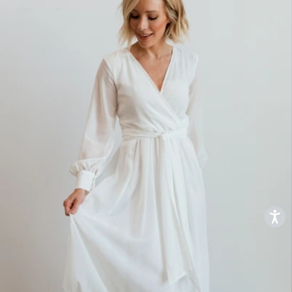 BalticBorn Lydia Off White Long Sleeve Maxi Dress